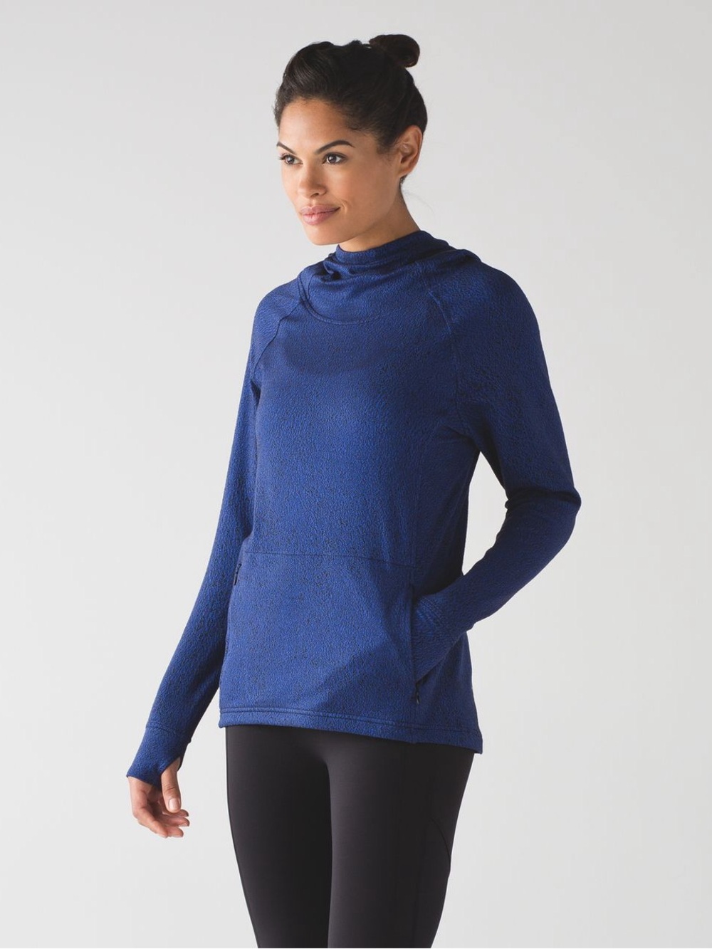 Lululemon Ready To Rulu Hoodie Spray Jacquard Sapphire Blue/Black Size 4